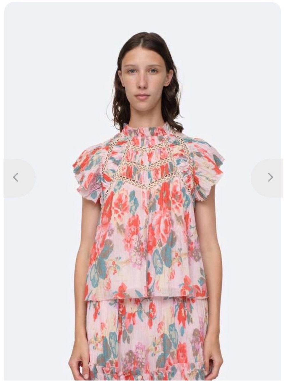 Sea New York Lanie Flutter Sleeve Floral Blouse